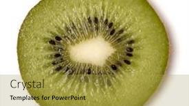  Presentation with kiwi fruit - Cool new theme with one-kiwi-fruit-slice-isolated backdrop and a gold colored foreground