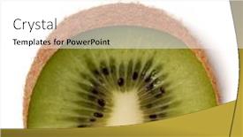  Presentation with kiwi fruit - Theme enhanced with one-kiwi-fruit-slice-isolated background and a white colored foreground