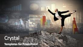  Presentation with diagram - Cool new PPT theme with one leg atop of mountain backdrop and a dark gray colored foreground