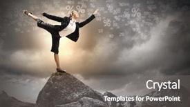  Presentation with diagram - Theme with one leg atop of mountain background and a gray colored foreground