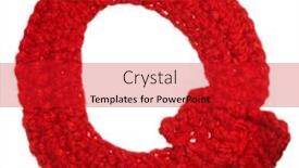  Presentation with letter - PPT theme consisting of one-letter-of-knit-handmade background and a crimson colored foreground