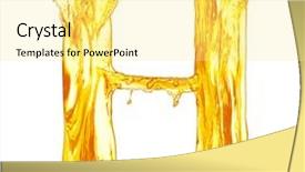  Presentation with orange life buoy splash water - Slide set having one letter of orange juice background and a blonde colored foreground