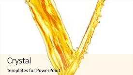  Presentation with orange life buoy splash water - Amazing presentation design having one letter of orange juice backdrop and a yellow colored foreground