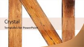  Presentation with alphabet - PPT theme consisting of one-letter-of-wooden-alphabet background and a coral colored foreground