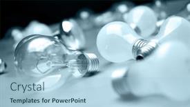  Presentation with bulb - Amazing presentation design having one lit light bulb backdrop and a light blue colored foreground