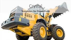  Presentation with construction equipment - Colorful PPT theme enhanced with one-loader-excavator-construction-machinery backdrop and a white colored foreground