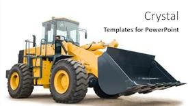  Presentation with construction equipment - Audience pleasing slide deck consisting of one-loader-excavator-construction-machinery backdrop and a white colored foreground
