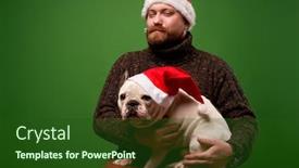  Presentation with santa - Slide deck consisting of one-man-and-dog background and a forest green colored foreground
