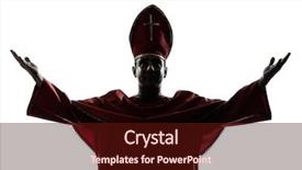  Presentation with cardinal - Colorful PPT theme enhanced with one man cardinal bishop silhouette backdrop and a wine colored foreground