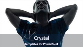  Presentation with medical worker - PPT theme featuring one man doctor surgeon medical background and a navy blue colored foreground