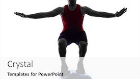  Presentation with balance - Theme consisting of one-man-exercising-fitness-balance background and a white colored foreground