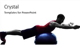  Presentation with trainer - Beautiful PPT theme featuring one man exercising fitness bosu balance trainer in silhouette isolated on white background backdrop and a white colored foreground