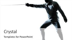  Presentation with studio - Slides featuring one man fencing silhouette background and a white colored foreground