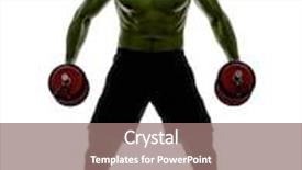  Presentation with body building - Amazing presentation having hulk - one man topless muscular exercising backdrop and a gray colored foreground