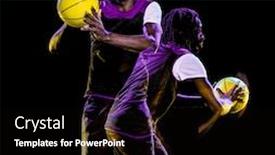  Presentation with black man - Colorful PPT layouts enhanced with one-mature-african-basketball-player backdrop and a black colored foreground