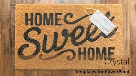  Presentation with medical face mask - Slides having one-medical-face-mask-rests background and a coral colored foreground