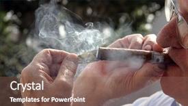  Presentation with cigar - Theme with one million dollars - flames from 100 00 bills background and a violet colored foreground