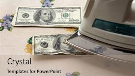  Presentation with money laundering - Theme enhanced with one million dollars - ironing money money laundering background and a mint green colored foreground