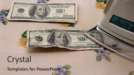  Presentation with money laundering - Amazing presentation design having one million dollars - ironing money money laundering backdrop and a coral colored foreground