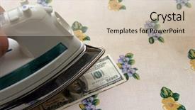  Presentation with money laundering - Colorful slide deck enhanced with one million dollars - ironing money money laundering backdrop and a soft green colored foreground