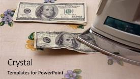  Presentation with money laundering - Colorful presentation enhanced with one million dollars - ironing money money laundering backdrop and a coral colored foreground