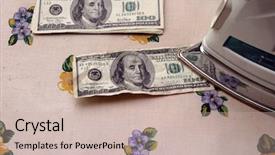  Presentation with money laundering - Audience pleasing presentation theme consisting of one million dollars - ironing money money laundering backdrop and a  colored foreground