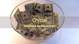  Presentation with bowl - Presentation theme having one million dollars - large glass punch bowl full background and a violet colored foreground