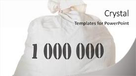  Presentation with bag - Slides with one million dollars - money bag isolated background and a white colored foreground