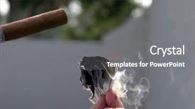  Presentation with burn - Amazing PPT theme having one million dollars - money to burn lighting backdrop and a  colored foreground