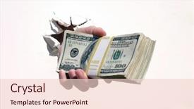  Presentation with cash - Beautiful presentation design featuring one million dollars - pile o cash a human backdrop and a lemonade colored foreground