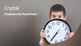  Presentation with minute - Beautiful presentation featuring one minute - cute little boy hiding his backdrop and a gray colored foreground