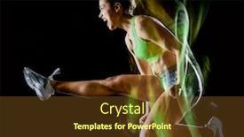  Presentation with race - Colorful slide deck enhanced with one-mixed-race-woman-exercising backdrop and a tawny brown colored foreground