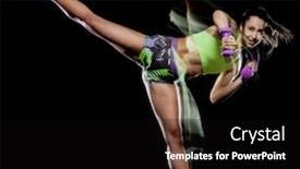  Presentation with race - Theme having one-mixed-race-woman-exercising background and a black colored foreground