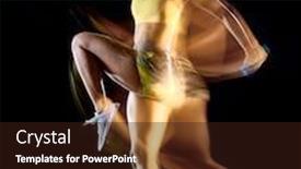  Presentation with race - Beautiful PPT theme featuring one-mixed-race-woman-exercising backdrop and a wine colored foreground