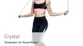  Presentation with fitness - Beautiful PPT layouts featuring one-mixed-raced-woman-exercising backdrop and a white colored foreground