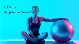  Presentation with pilates - Beautiful theme featuring exercices isolated on blue blackground backdrop and a white colored foreground