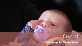  Presentation with sleeping baby - Slide set with one-month-newborn-baby-sleeping background and a coral colored foreground