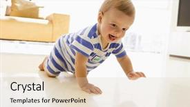  Presentation with 2d echo of the baby - Audience pleasing presentation theme consisting of one month old - baby crawling in living room backdrop and a lemonade colored foreground