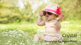  Presentation with baby girl christening - Amazing presentation theme having one month old - baby girl in summer dress backdrop and a yellow colored foreground