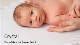  Presentation with newborn baby - Slides with one month old newborn baby background and a lemonade colored foreground