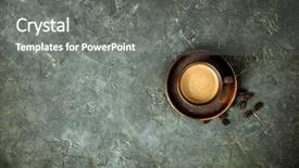  Presentation with coffee cup - PPT theme featuring one more - cup of fresh coffee background and a gray colored foreground