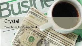  Presentation with coffee cup - Audience pleasing PPT theme consisting of one more cup of coffee backdrop and a mint green colored foreground