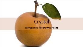  Presentation with pear - Presentation theme featuring apples pears - one nashi pear isolated background and a gold colored foreground