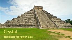  Presentation with pyramid - Amazing theme having one of 7 new wonders backdrop and a tawny brown colored foreground
