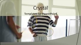  Presentation with badminton - PPT layouts having one of active badminton players background and a soft green colored foreground