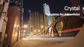  Presentation with chicago - Presentation theme with one of bridge in downtown background and a wine colored foreground