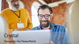  Presentation with reading and math - Cool new presentation theme with one of contemporary economists reading backdrop and a light blue colored foreground