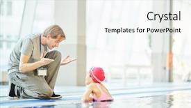  Presentation with swim - Slide set having one of his learners rules background and a sky blue colored foreground