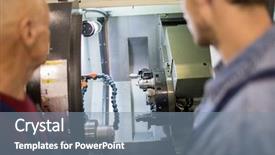  Presentation with industrial machine - Colorful theme enhanced with  backdrop and a  colored foreground