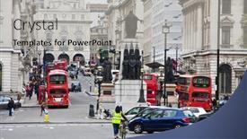  Presentation with circus - Audience pleasing presentation theme consisting of one-of-londons-main-streets backdrop and a light gray colored foreground